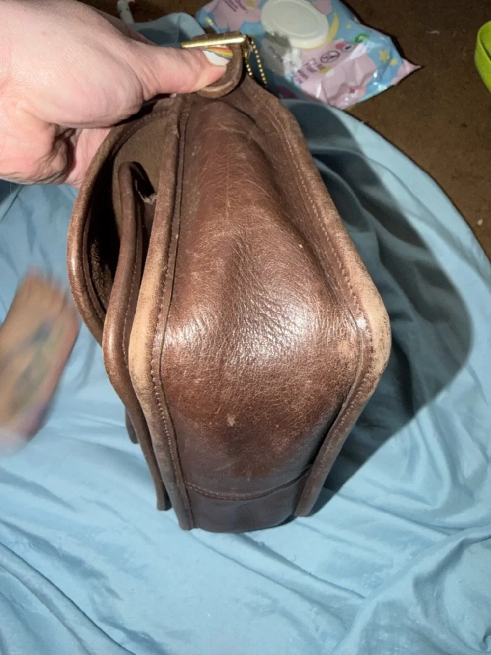 Vintage Coach Station Bag 9061 Brown Leather Crossbody USA Made Turnlock - Picture 14 of 14